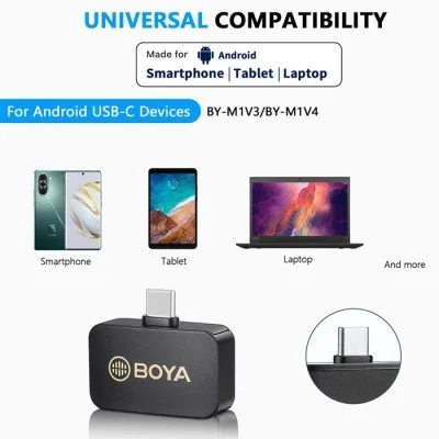 BOYA 2.4Ghz Wireless Micorphone with Ear-Return Monitoring function - Black